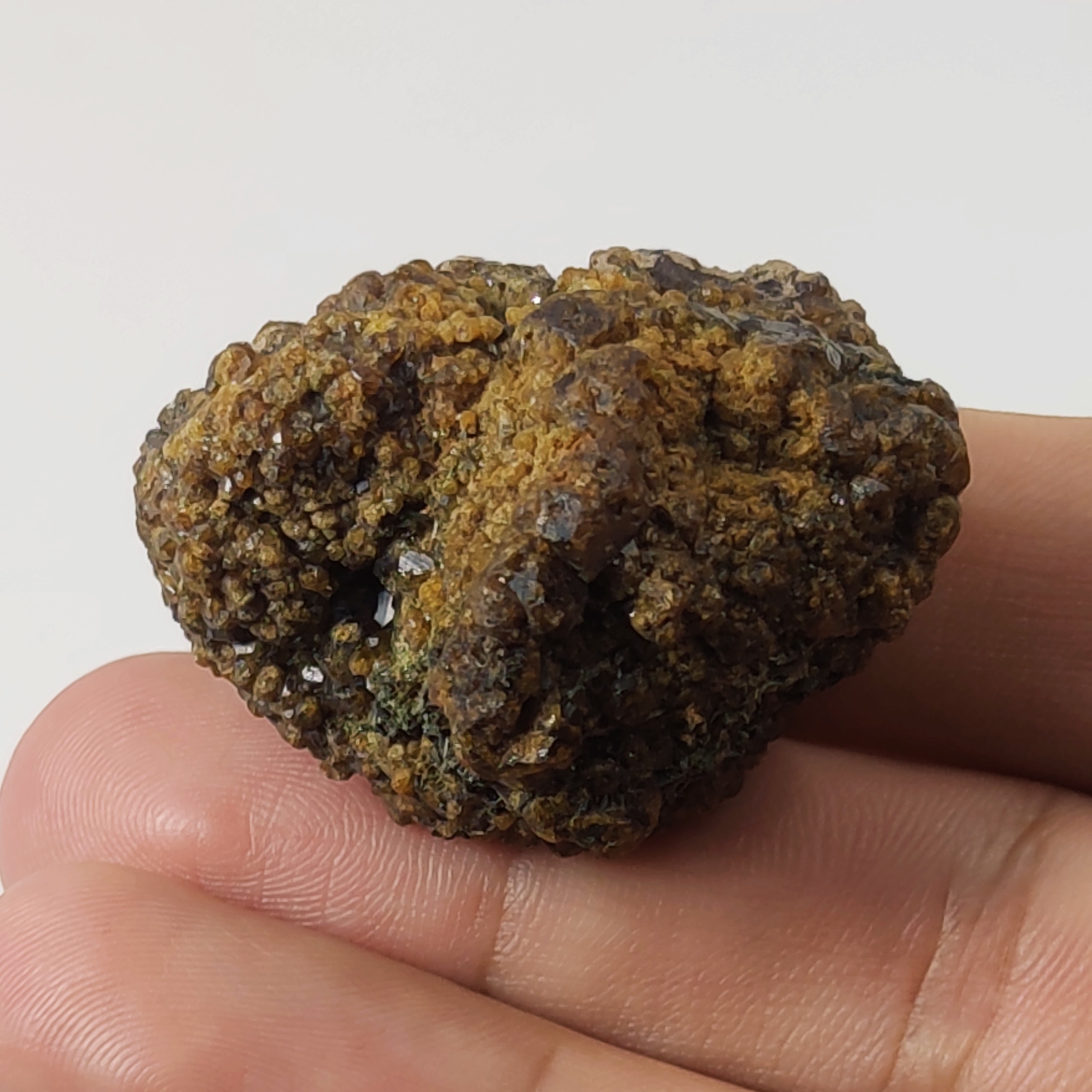 بلور های کوچک گارنت توپازولیت معدنی واقع در بستر