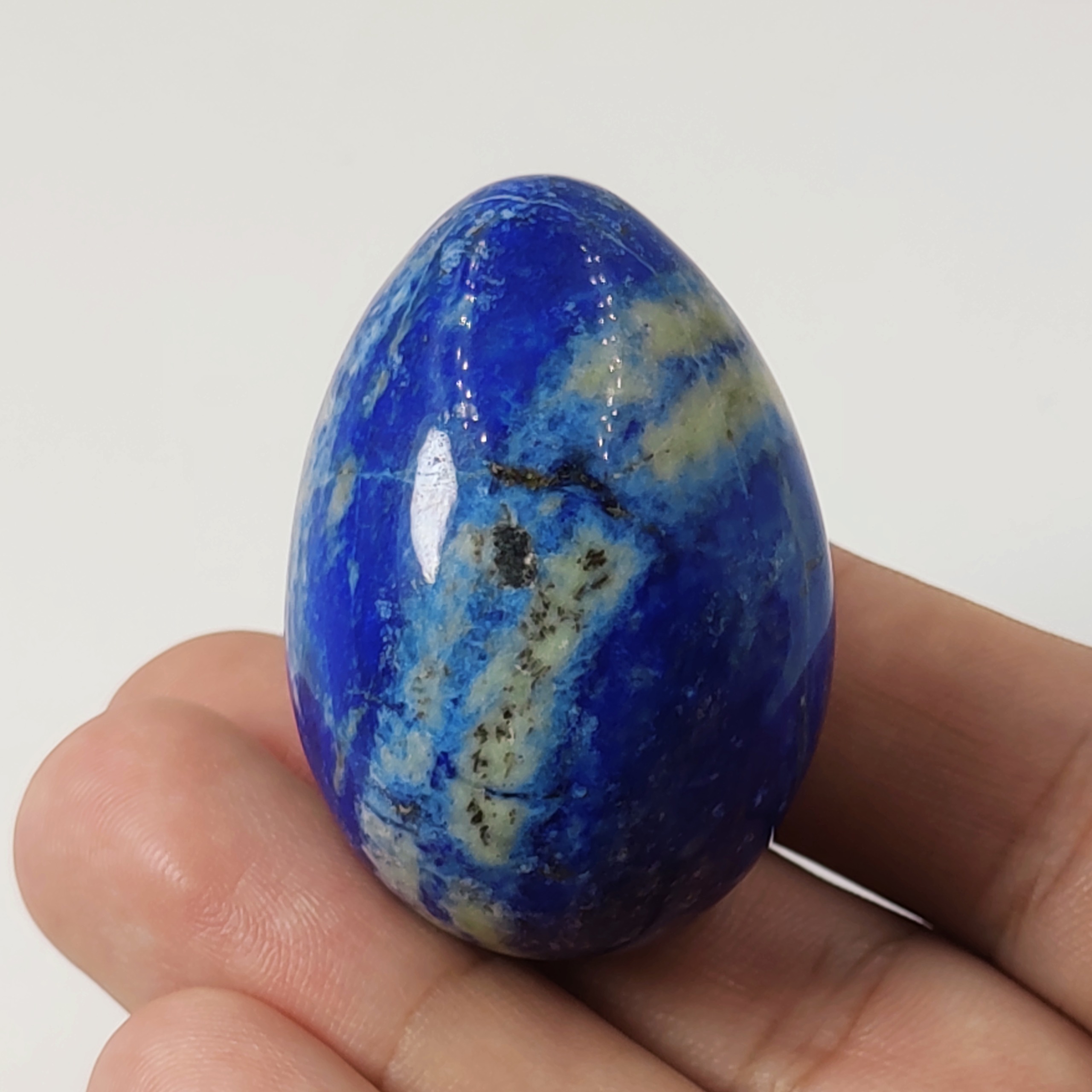 سنگ لاجورد معدنی و طبیعی افغانستان (تراش تخم مرغ)