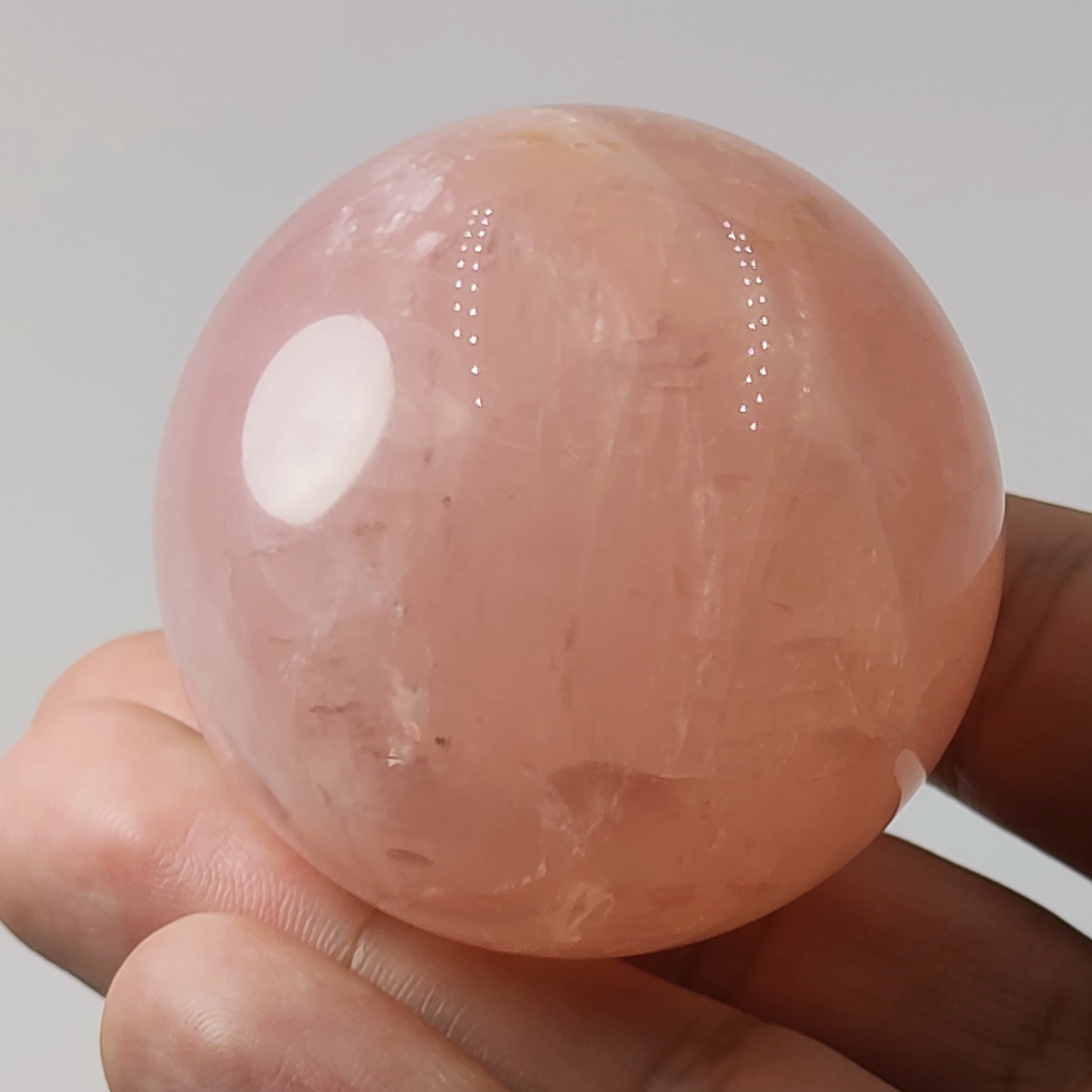 گوی سنگ رز کوارتز معدنی و طبیعی برزیل (کلکسیونی)