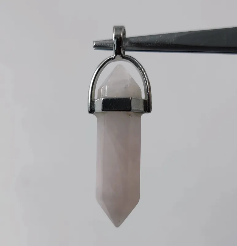 آویز سنگ رز کوارتز معدنی (مدل گلکسی)