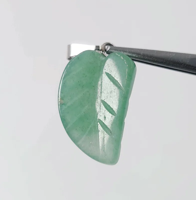 آویز کاروینگ آونتورین معدنی (طرح مفهومی برگ)