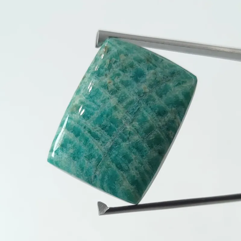 نگین سنگ آمازونیت (میکروکلین) سبزآبی معدنی روسیه