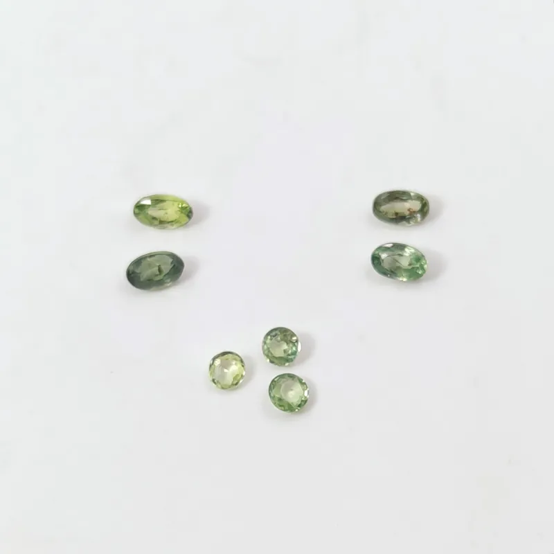 پک 7 عددی یاقوت سبز آنهیت معدن تانزانیا جهت نیم ست