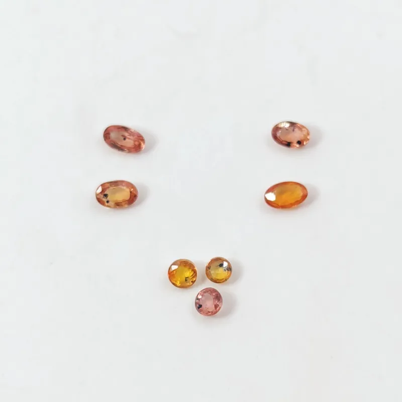 پک 7 عددی یاقوت نارنجی آنهیت تانزانیا جهت نیم ست