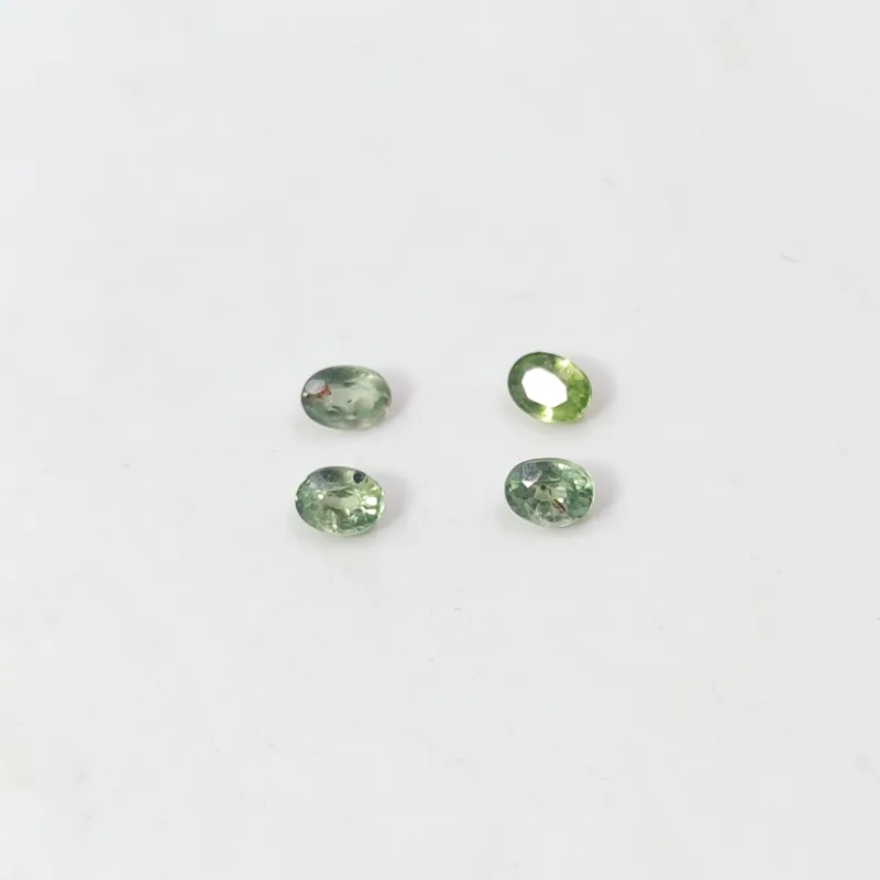 پک 4 عددی یاقوت سبز آنهیت تانزانیا جهت گوشواره