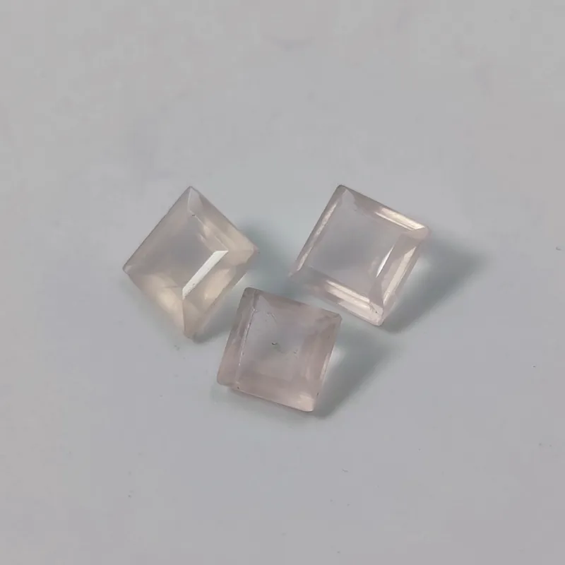 نیم ست تراش جواهری نگین رز کوارتز معدنی کشور برزیل