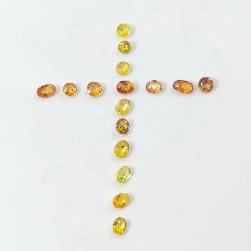 پک 16 عددی یاقوت زرد تانزانیا جهت آویز مدل صلیب