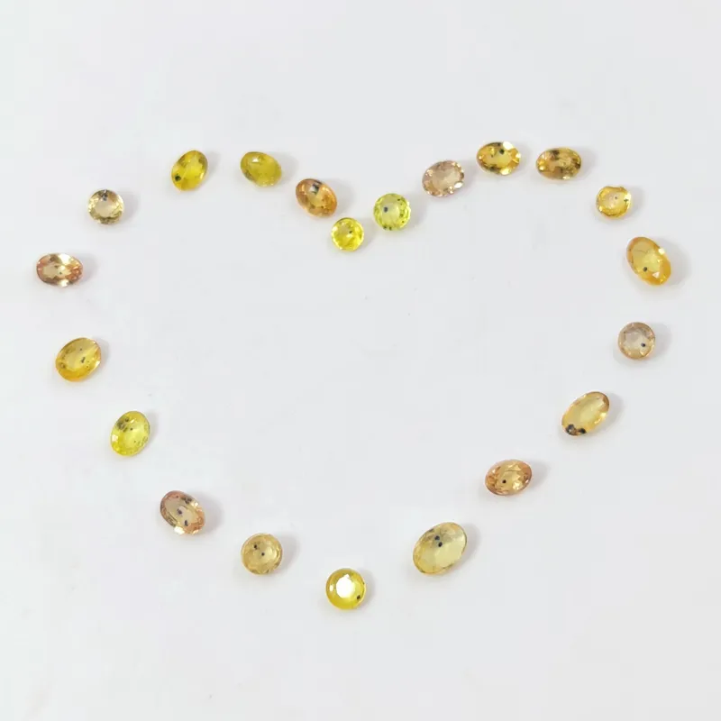 پک 21 عددی یاقوت زرد تانزانیا جهت آویز مدل قلب