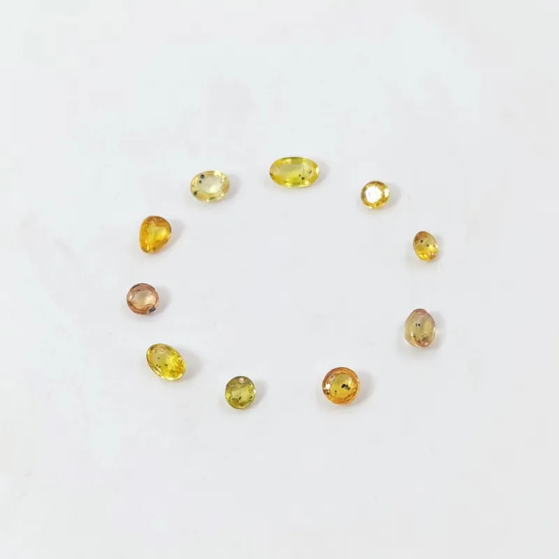 پک 10 عددی یاقوت زرد تانزانیا جهت آویز مدل دایره