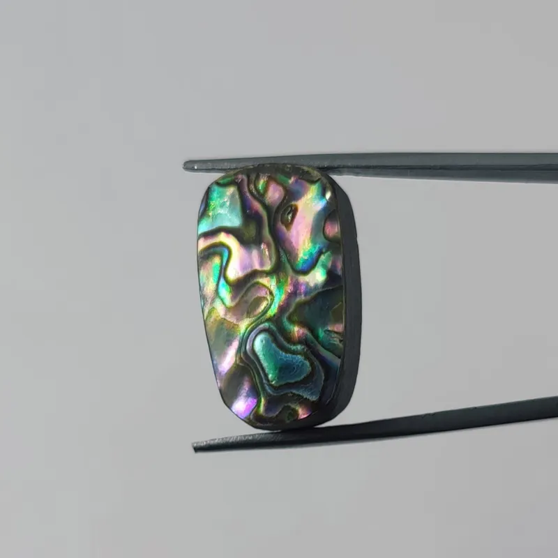 نگین صدف آبالون طبیعی (تراش مستطیل)