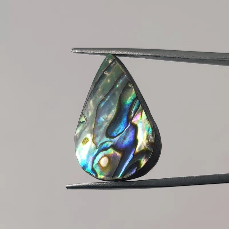 نگین صدف آبالون طبیعی (تراش اشک)