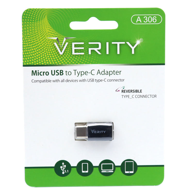 5عدد تبدیل Verity A306 A301 MicroUSB To Type-C