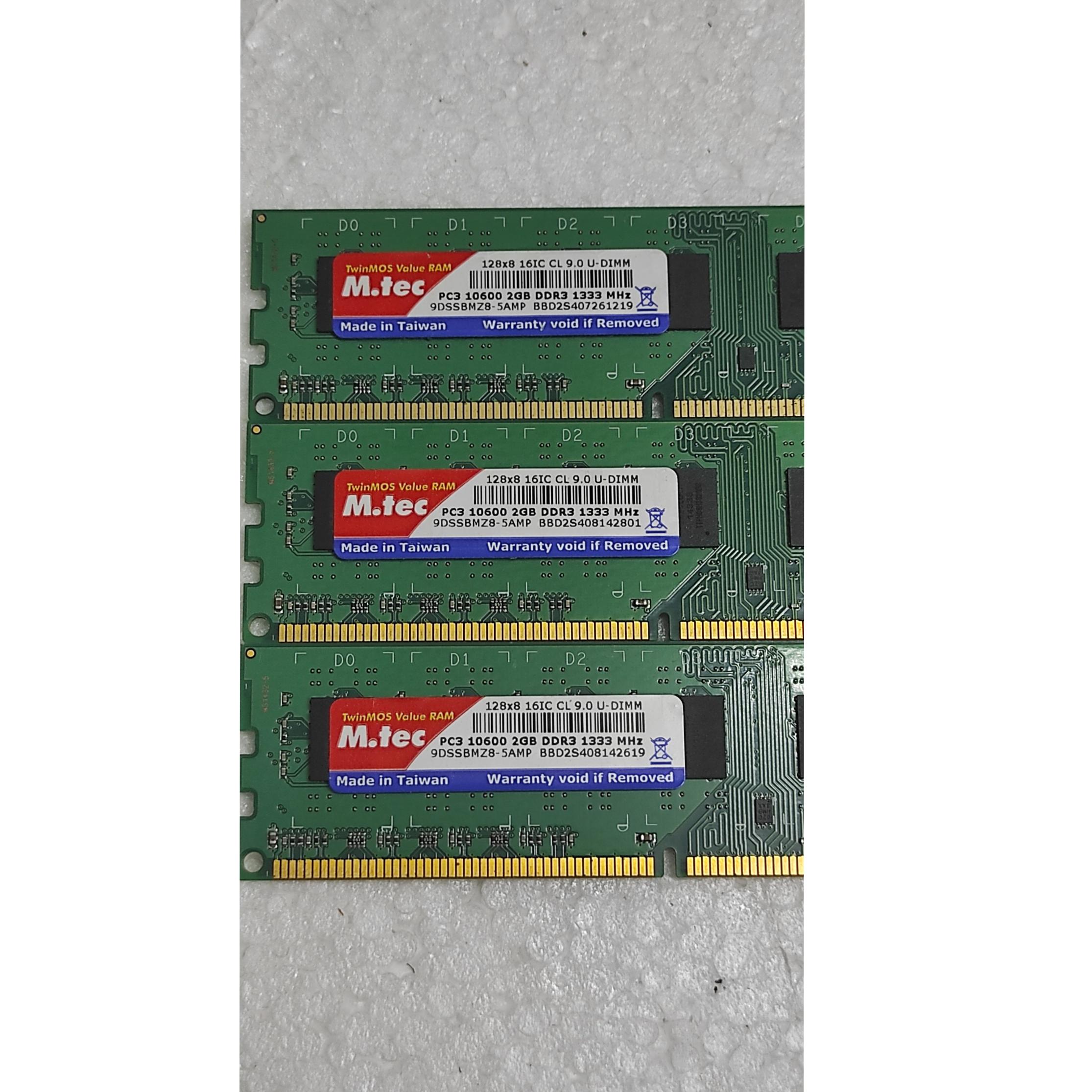 3عدد رم DDr3 2gig تایوان چیپ و گارانتی اورجینال
