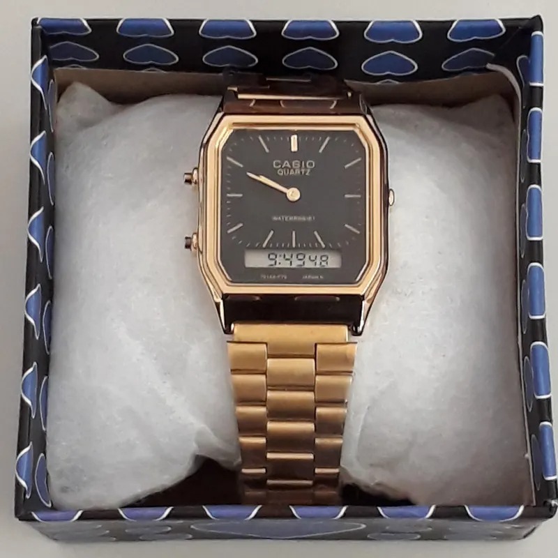 ساعت مچی مردانه دو زمانه CASIO عقربه پمپی آکبند