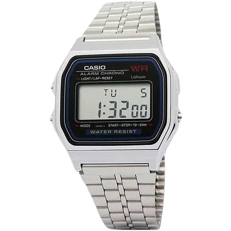 کاسیو دیجیتالی بند نقره ایی استیل CASIO (نو آکبند)