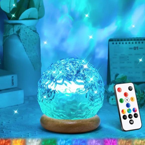 چراغ خواب شفق قطبی شیشه ای کنترل دار