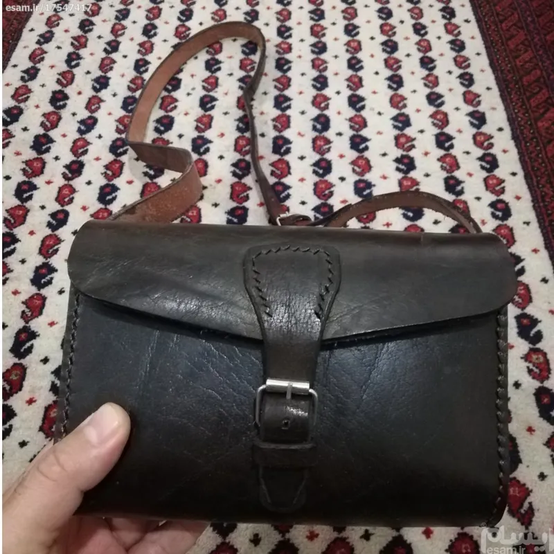 کیف رو دوشی دست دوز چرم طبیعی ،بندسگکی