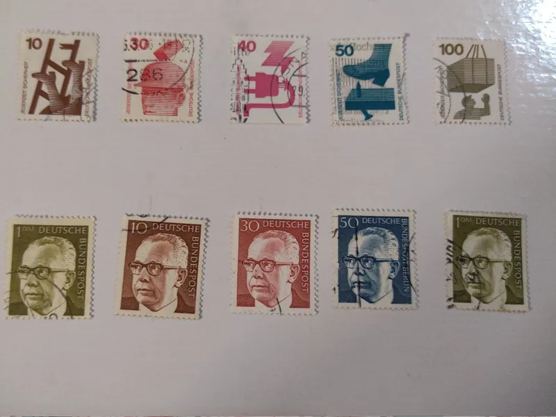 یک ست دهگانه تمبر از کشور آلمان