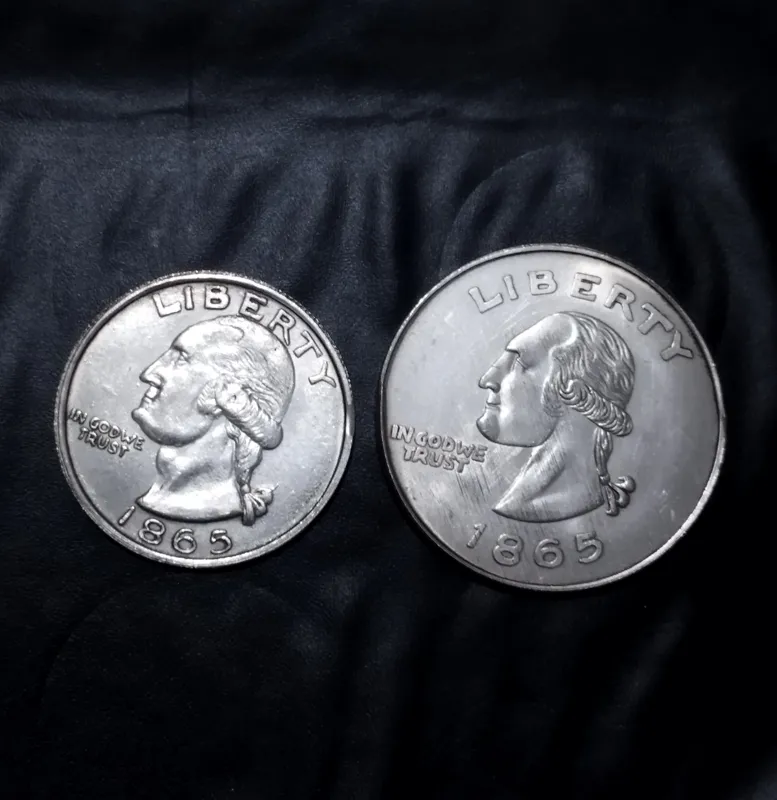 ست سکه های روکش نقره سایز بزرگ و کوچک