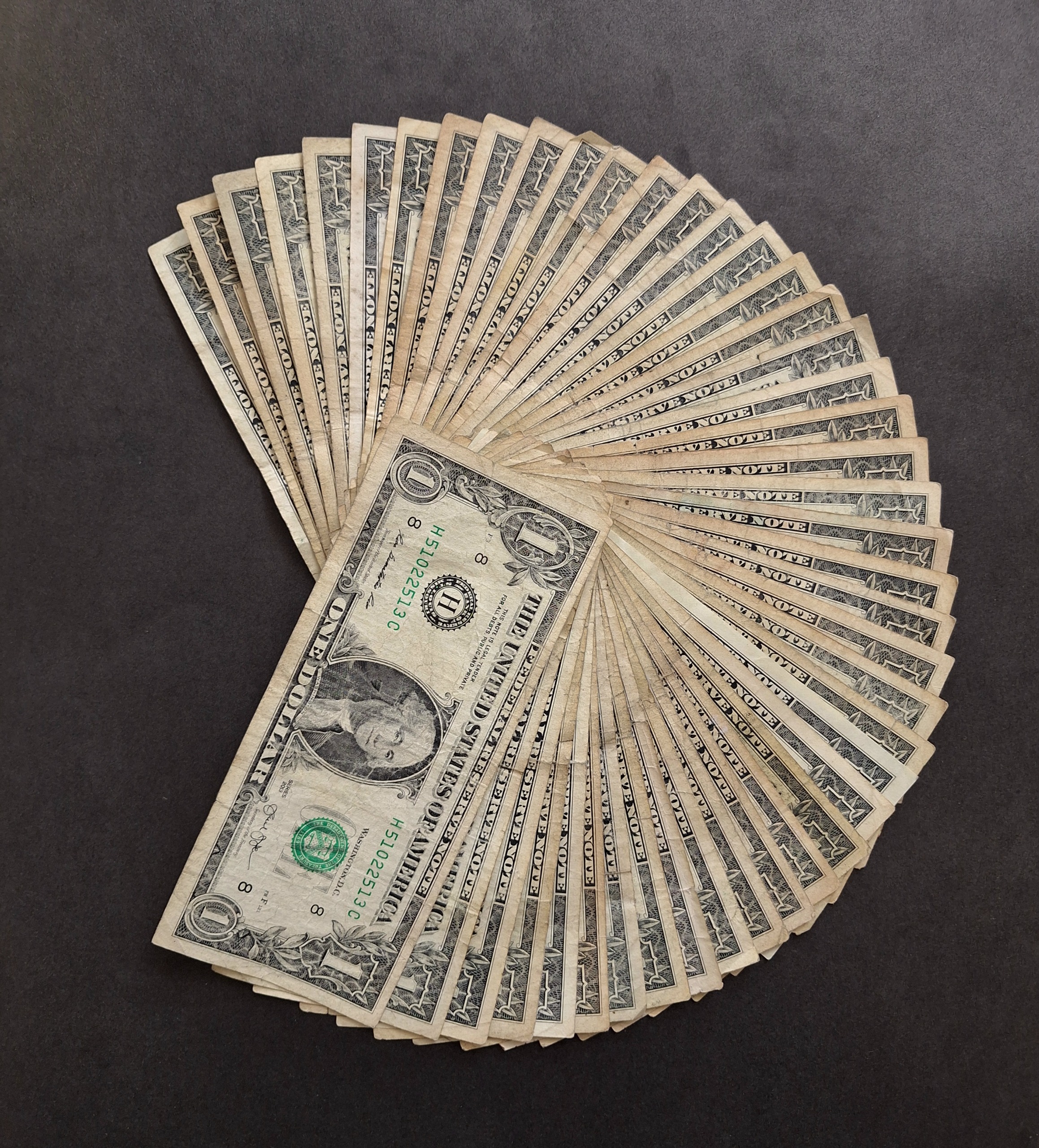 45 برگ 1 دلاری کارکرده کهنه