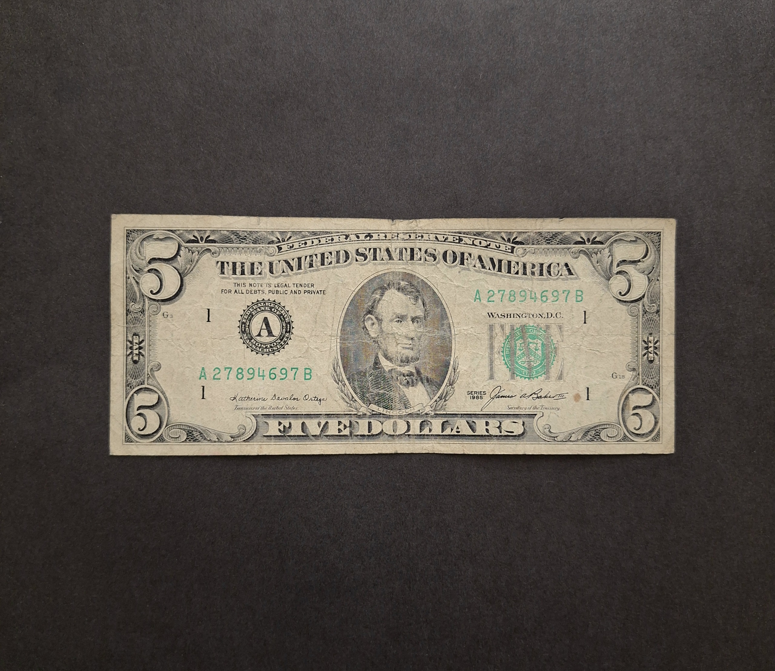 5 دلاری کله کوچیک سریال A27894697B