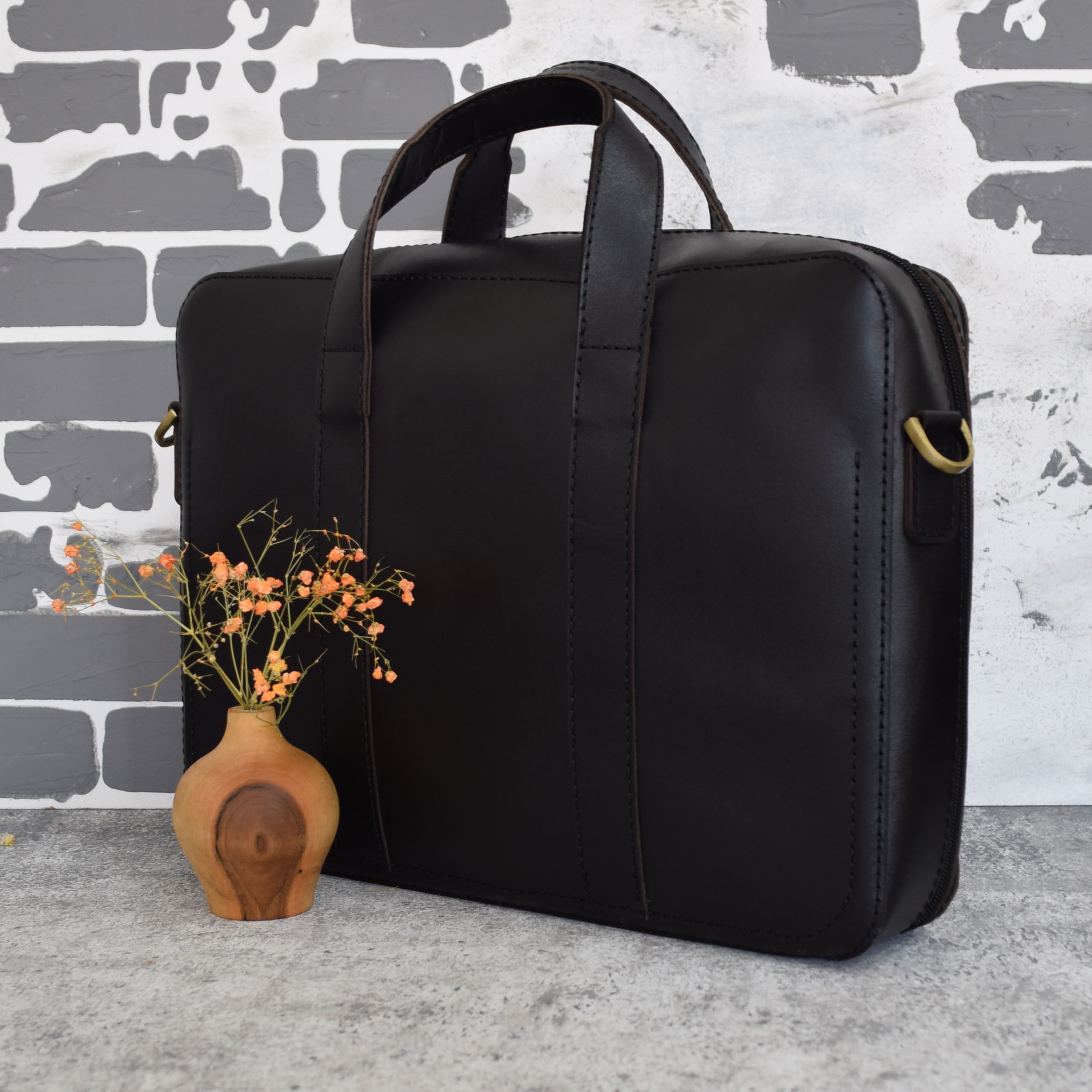 کیف اداری چرم طبیعی مشکی