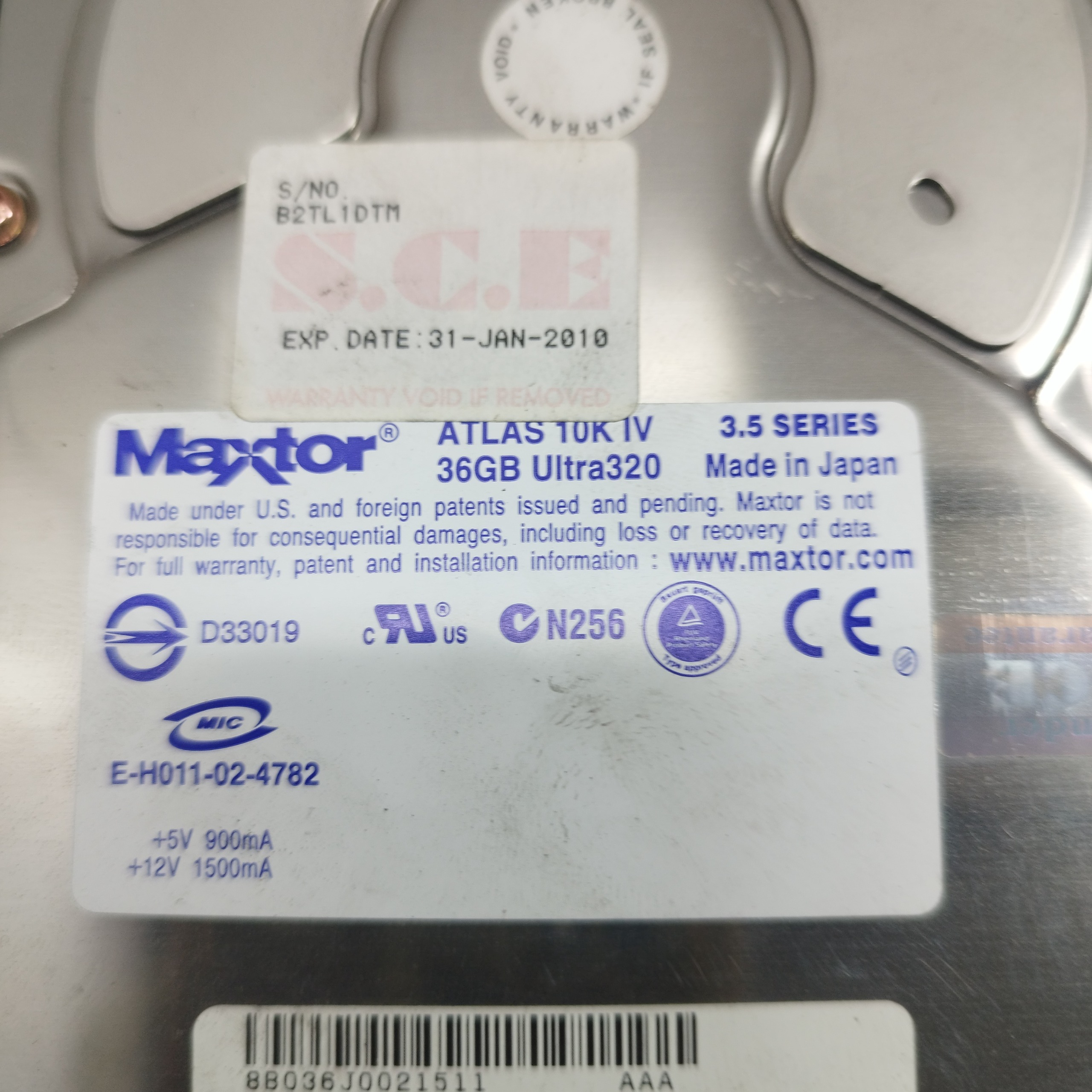 هارد اسکازی 36g 10k maxtor ژاپنی