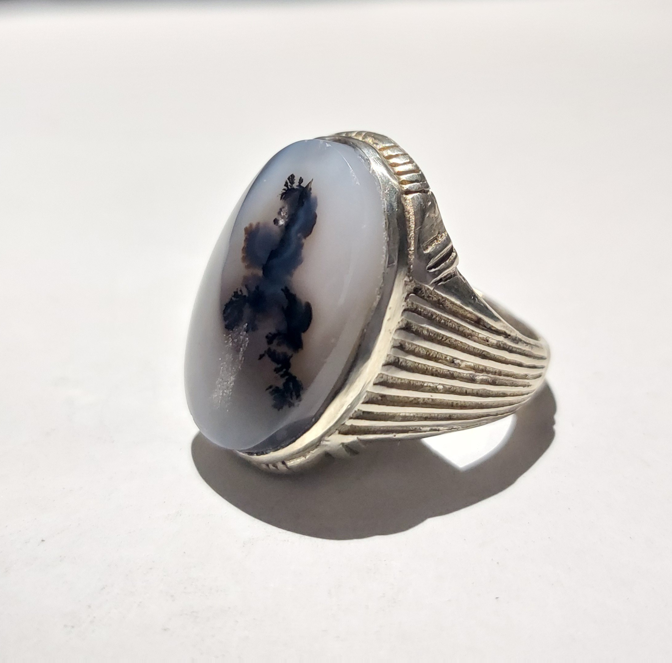 انگشتر نقره نگین شجر قائن