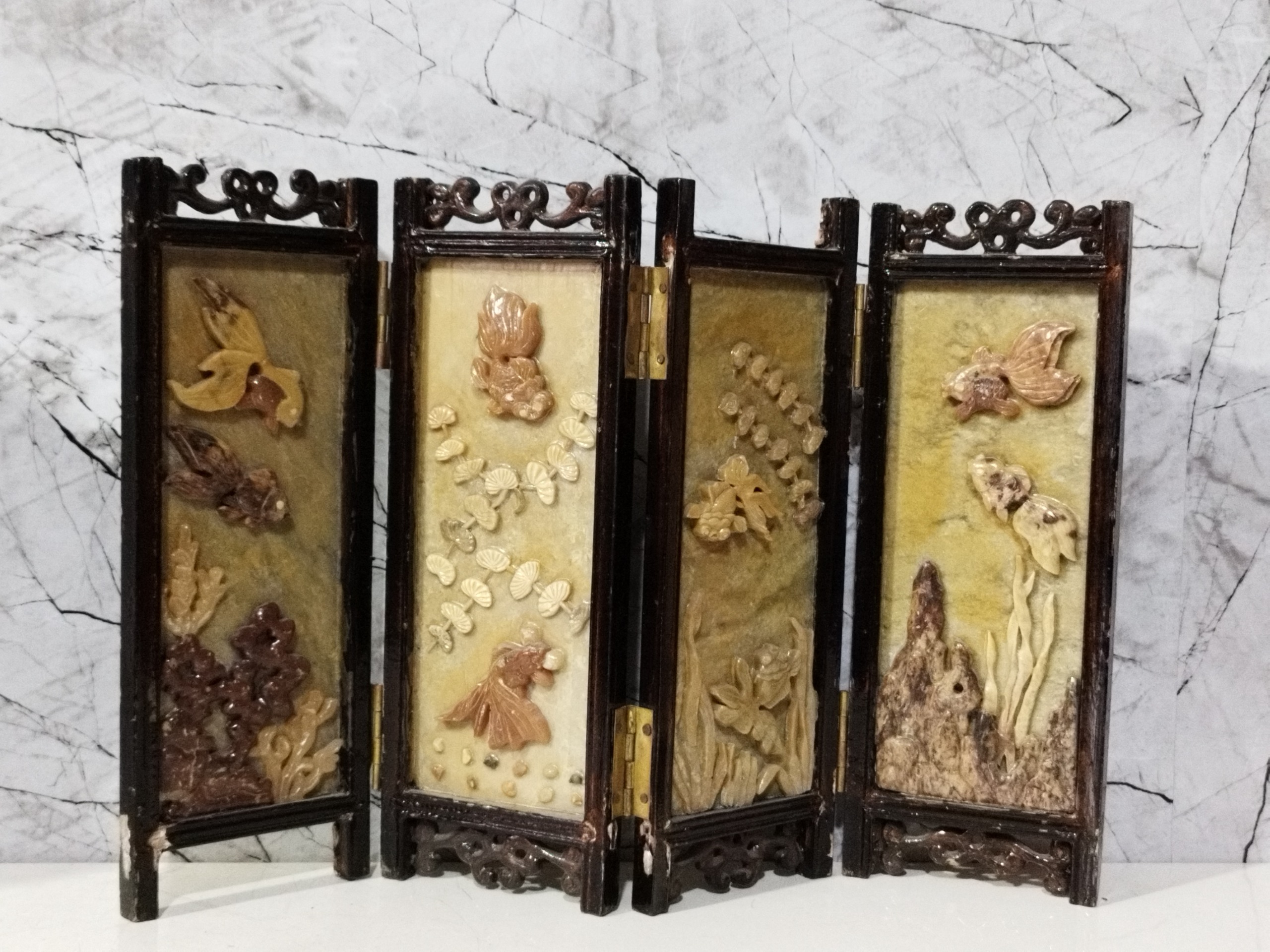 تابلو واثر هنری قدیمی بینظیر با سنگهای طبیعی