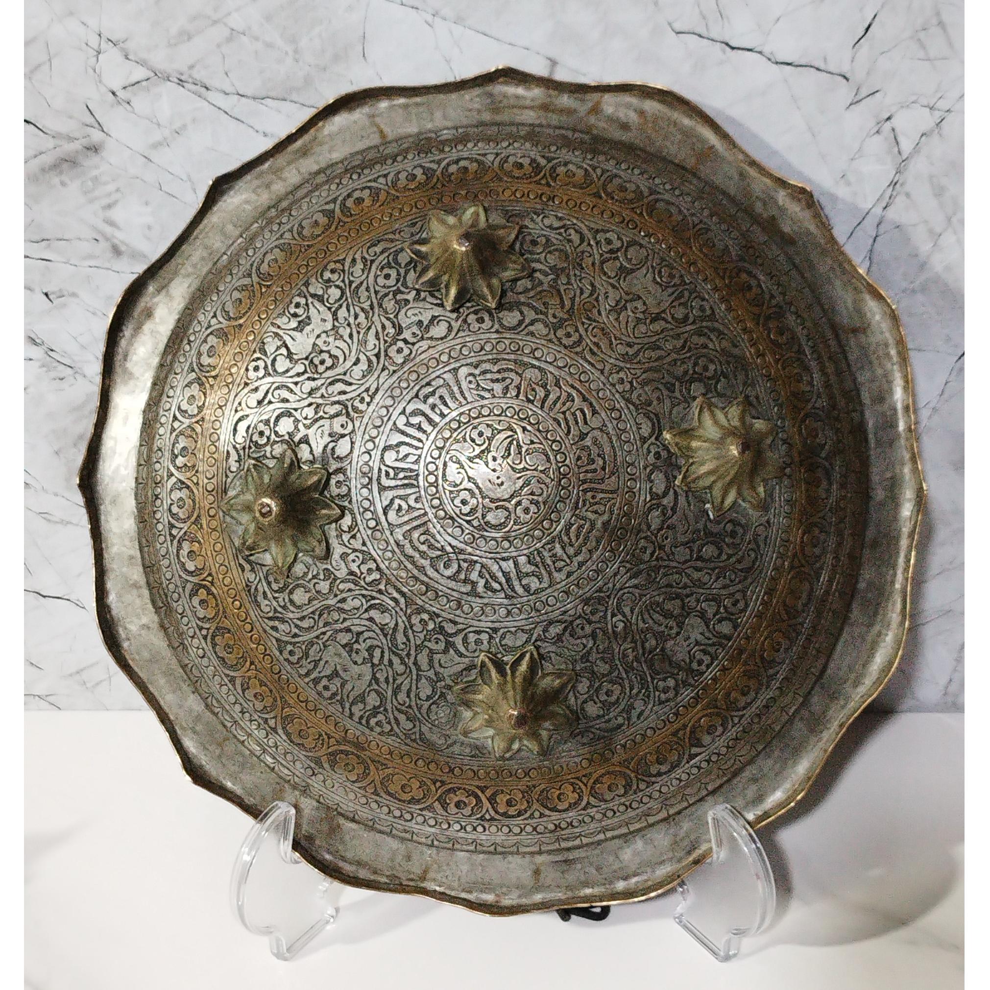 سپر مسی قدیمی تمام قلمزنی ودستساز وخط کوفی