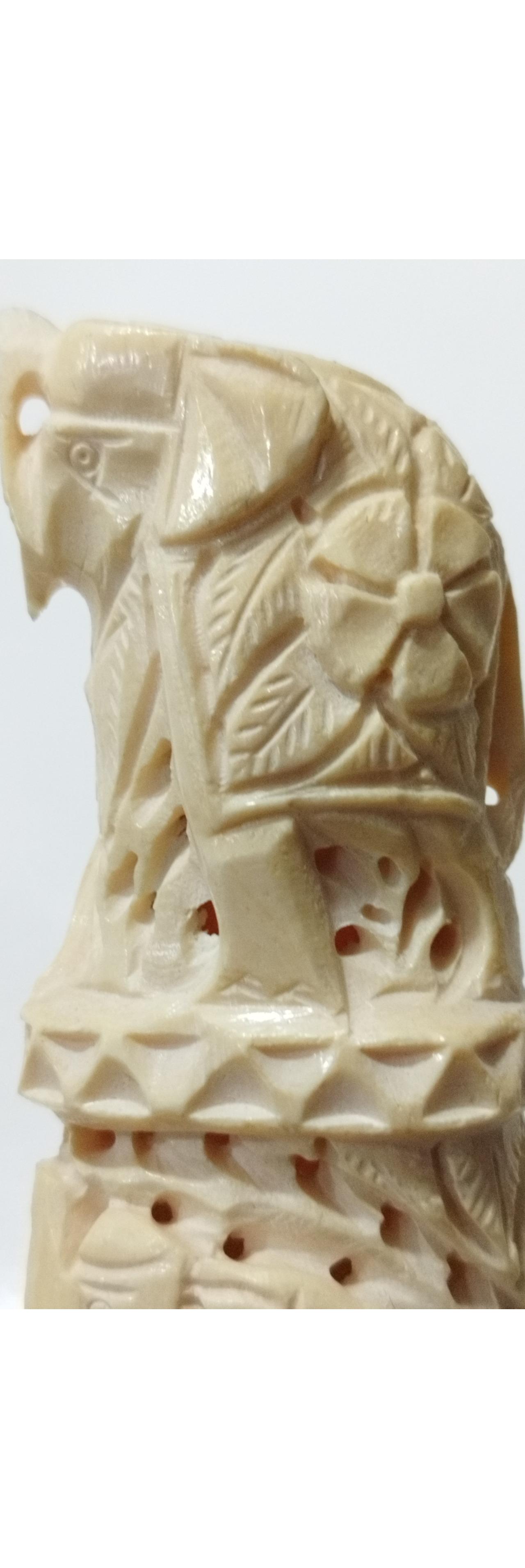 مجسمه قدیمی فیل تمام هنر وتراش دست یک تکه