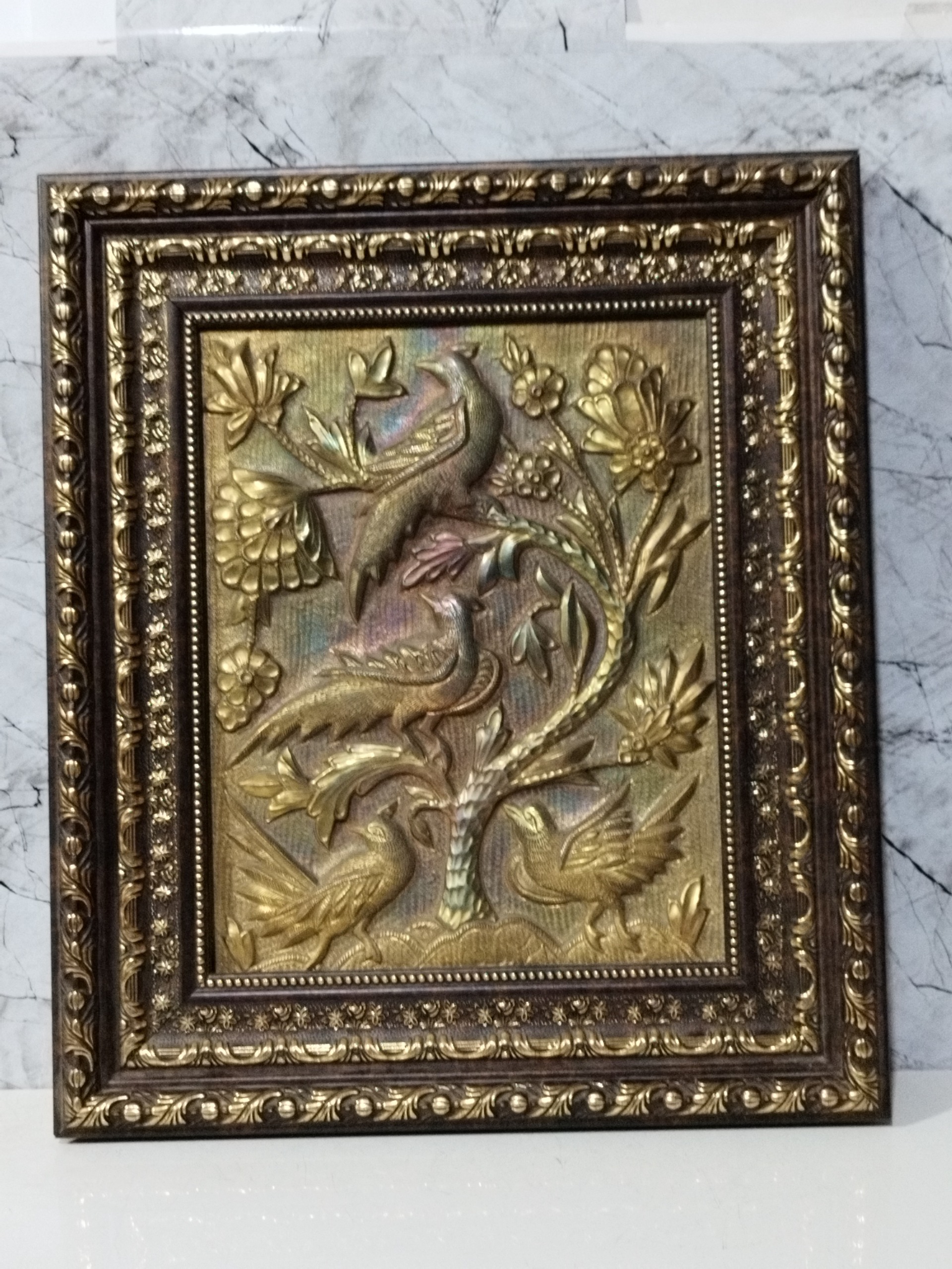 تابلو قدیمی قلمزنی برجسته امضا دار