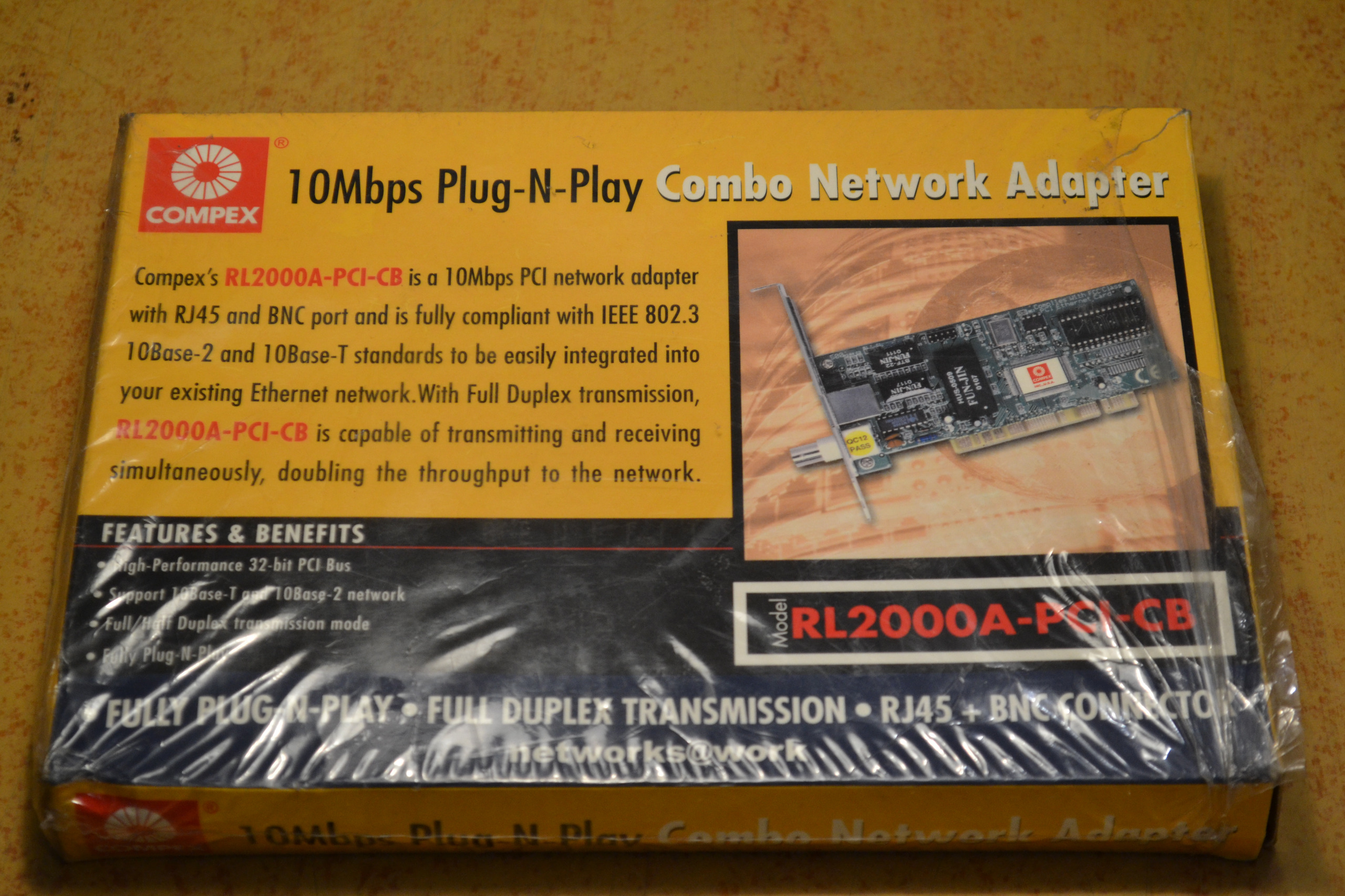 کارت شبکه COMPEX Realtek دارای پورت RJ45 و BNC