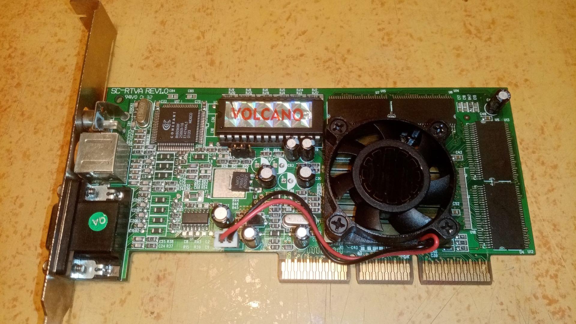 کارت گرافیک قدیمی AGP NVIDIA RIVA TNT2 32MB فن دار