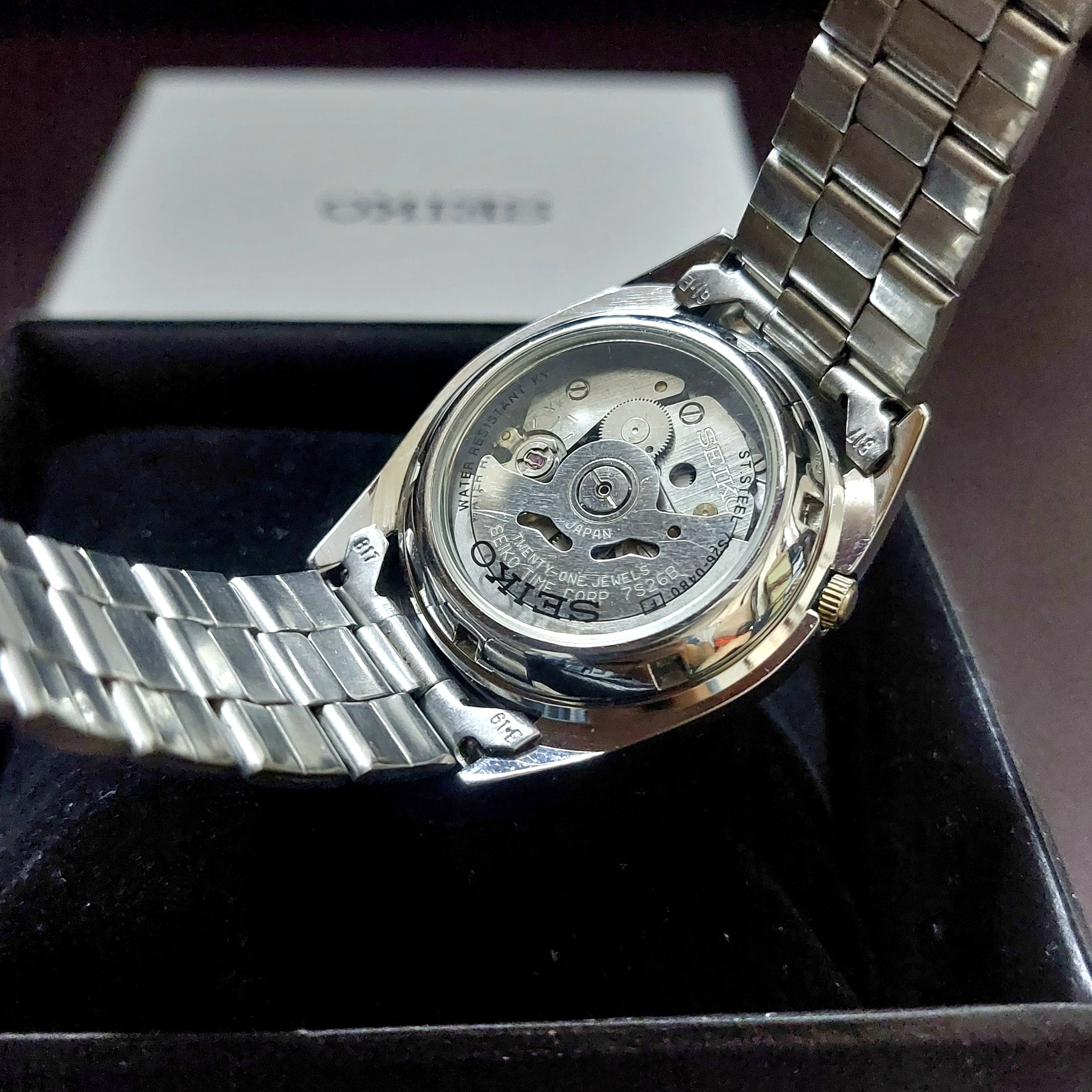 SEIKO ژاپن اتوماتیک پشت شیشه ای درحدآک باجعبه