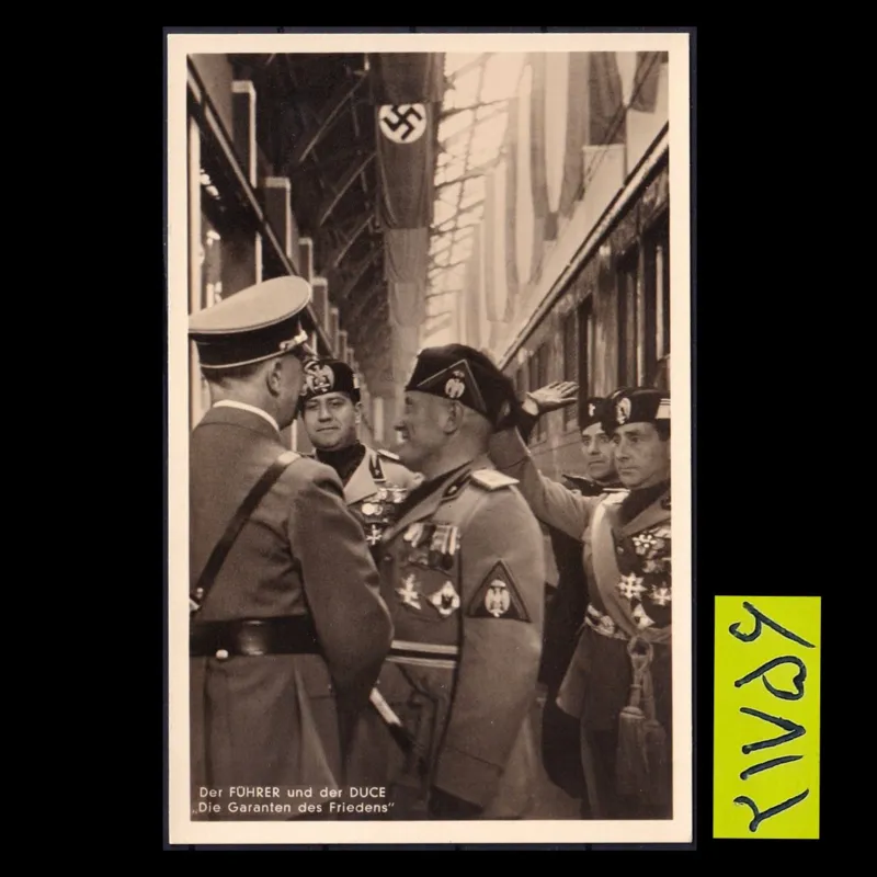 کارت پستال کمیاب هیتلر-موسولینی،رایش 1937