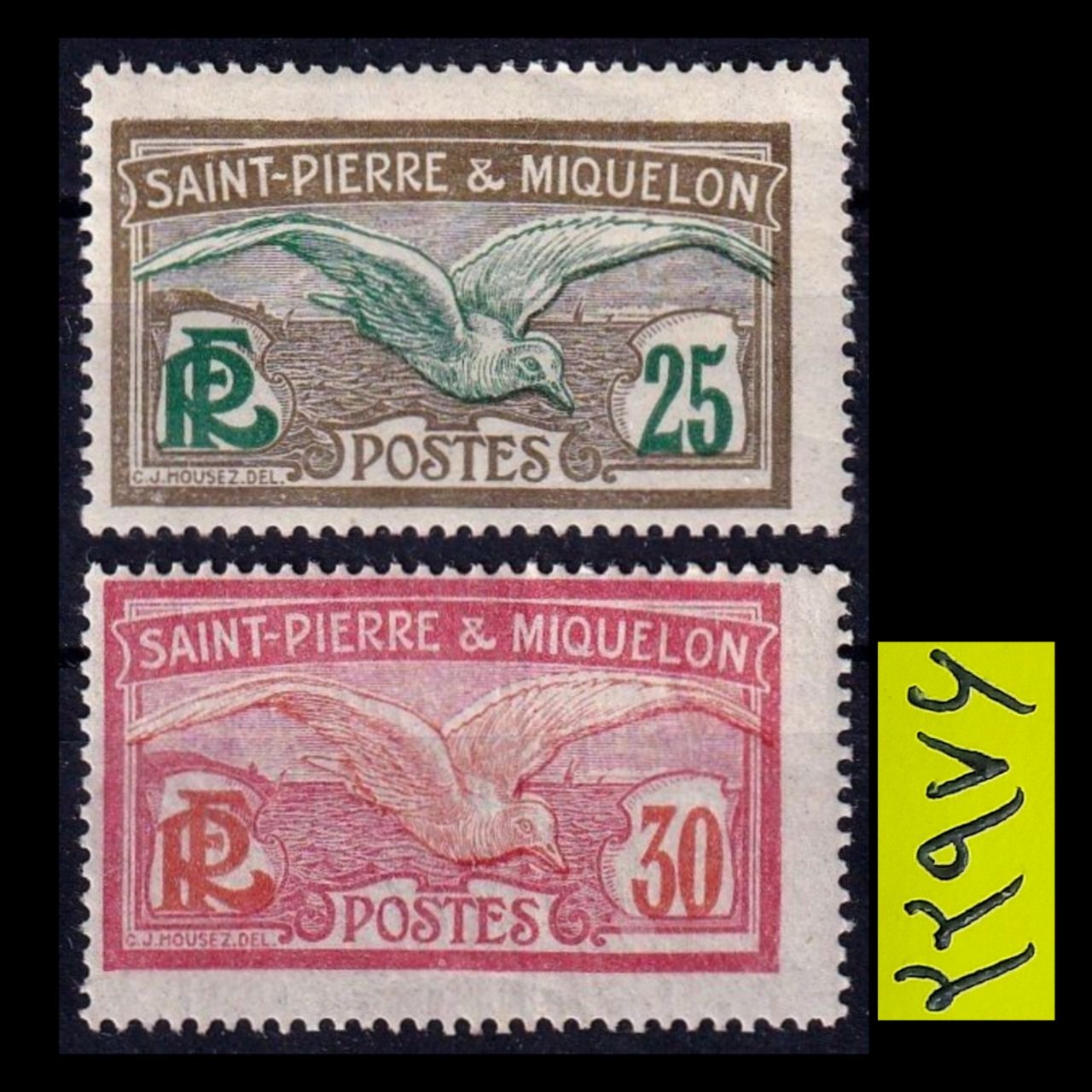 سری تمبر پست هوایی فرانسه saint-pierre  miquelon