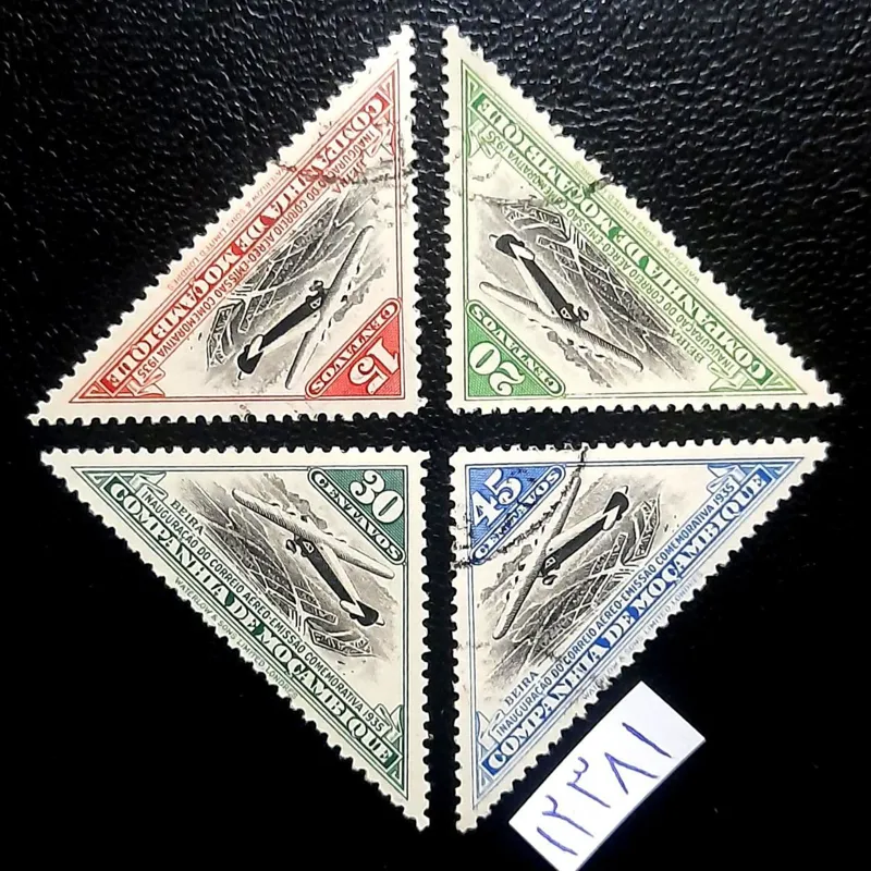 سری تمبر کلاسیک مثلثی پست هوایی موزامبیک 1935