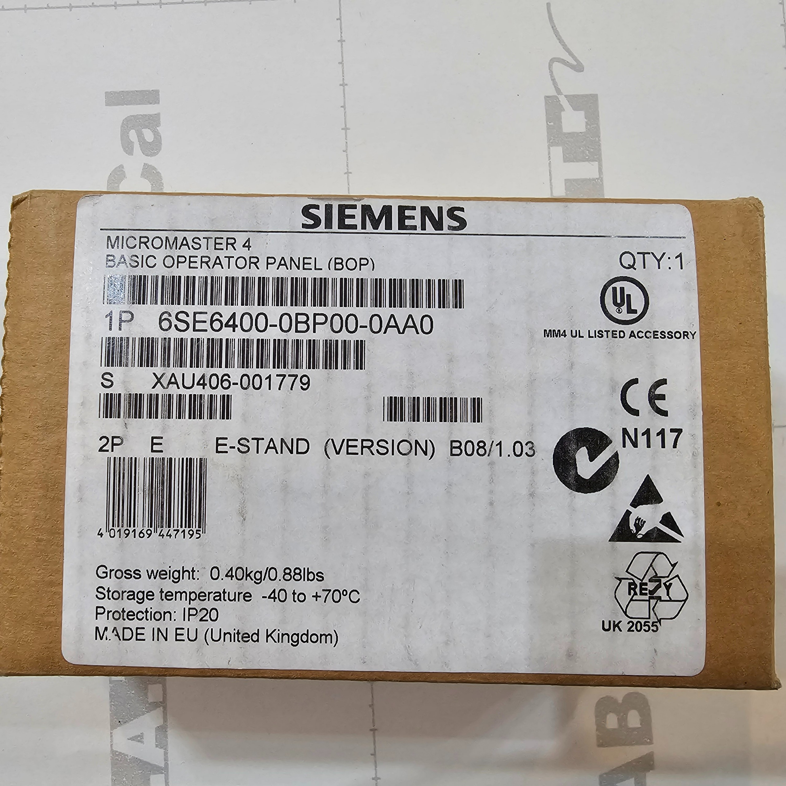 BOP اپراتور پانل اینورتر زیمنس سری Micromaster 4