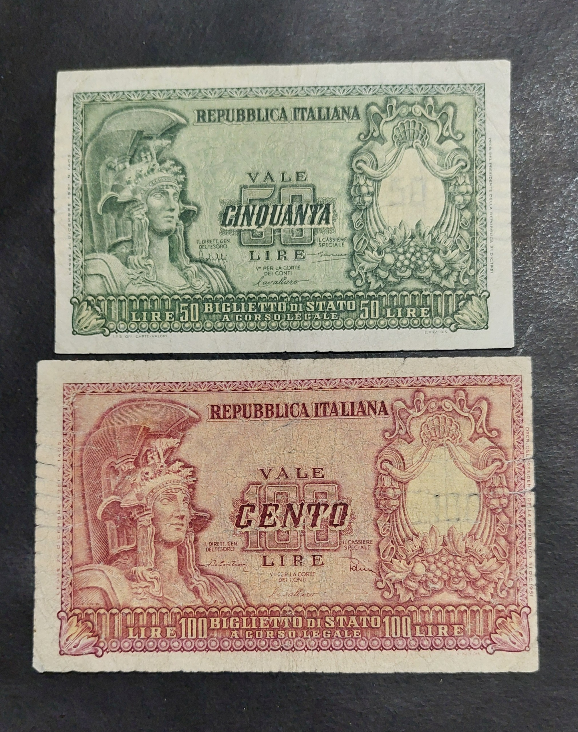 50 و 100 لیر ایتالیا