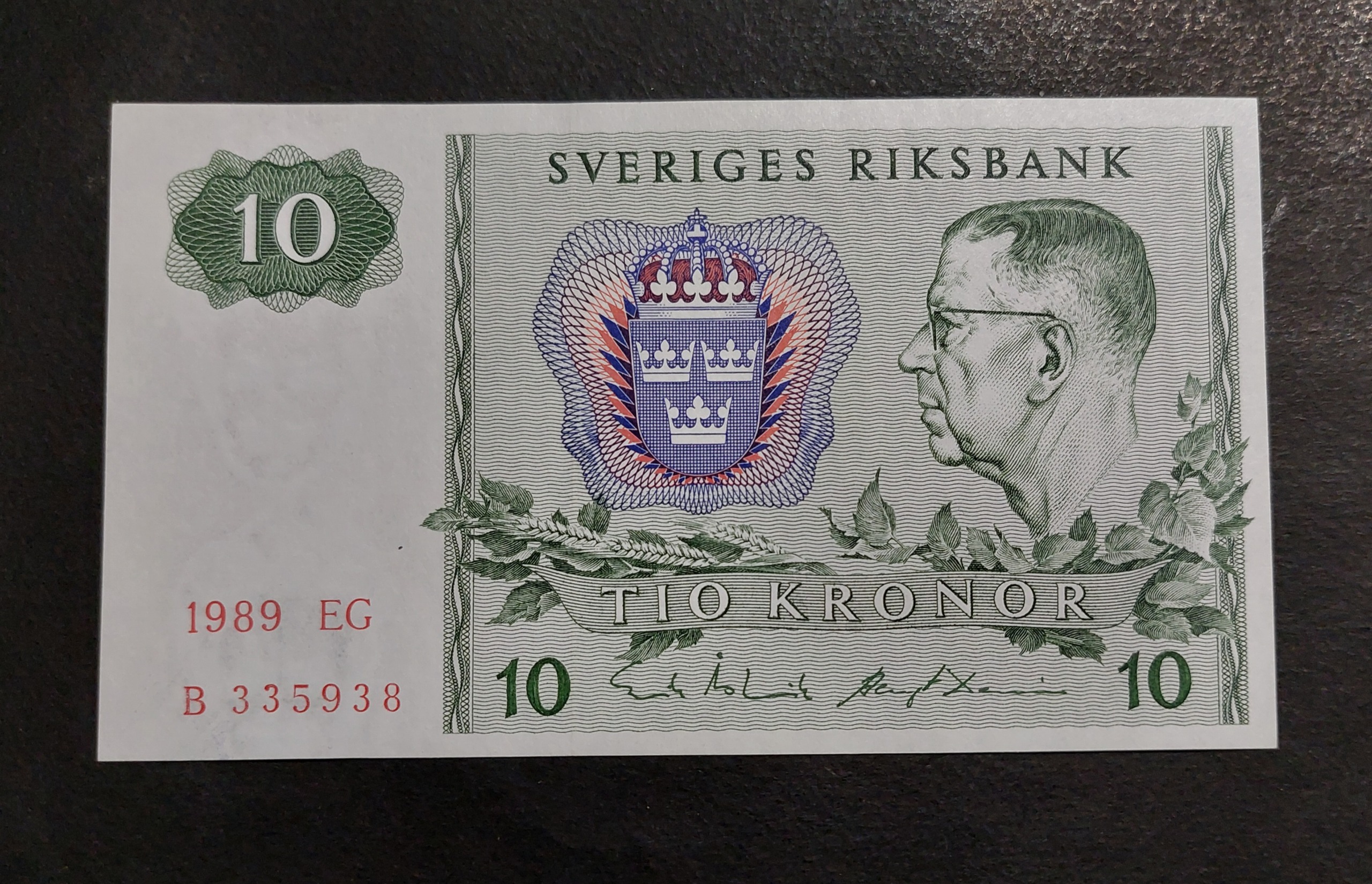 10 کرون سوئد 1989