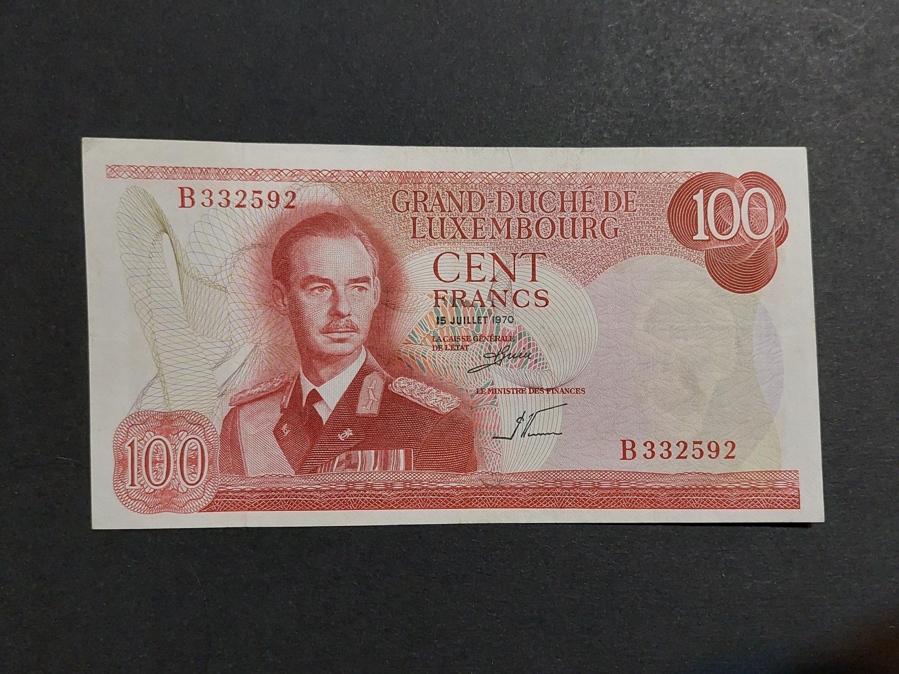 100 فرانک لوکزامبورگ 1970