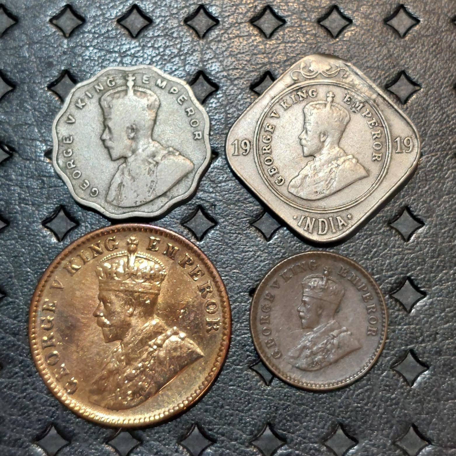 4 عدد سکه هند با تصویر جرج پنجم