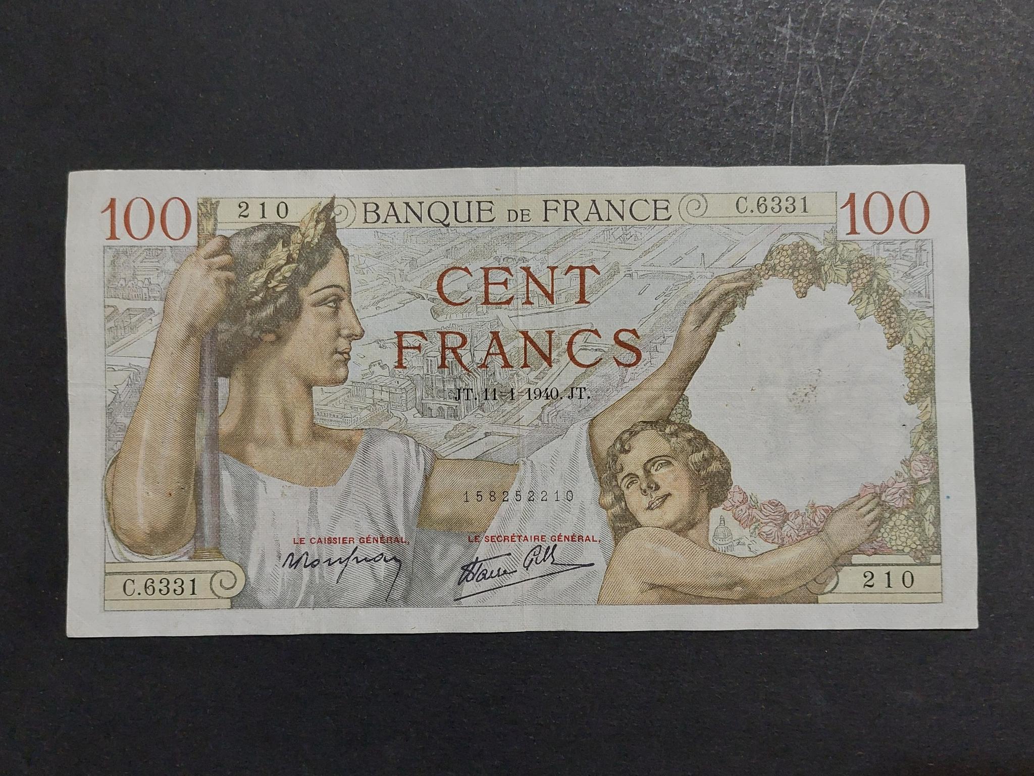 100 فرانک فرانسه 1940