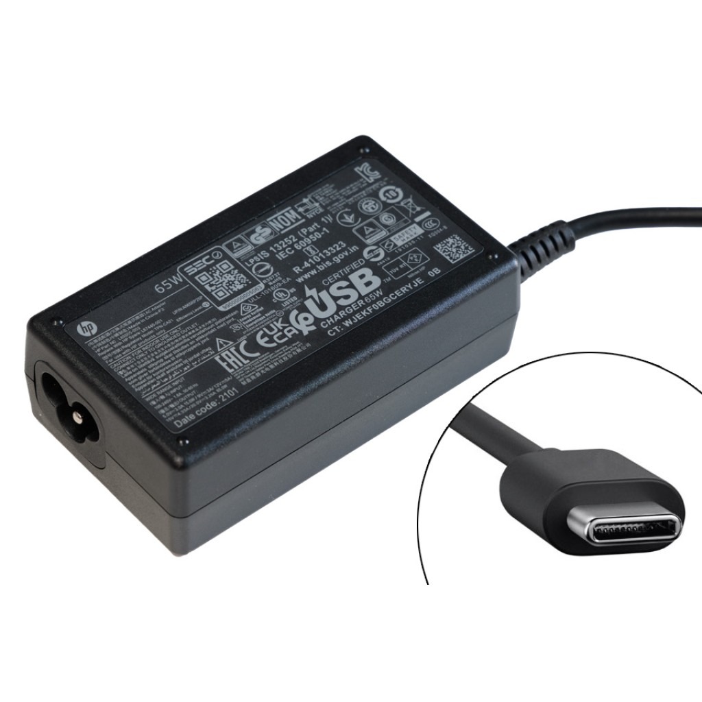 شارژر لپ تاپ HP اورجینال 65w تایپ سی