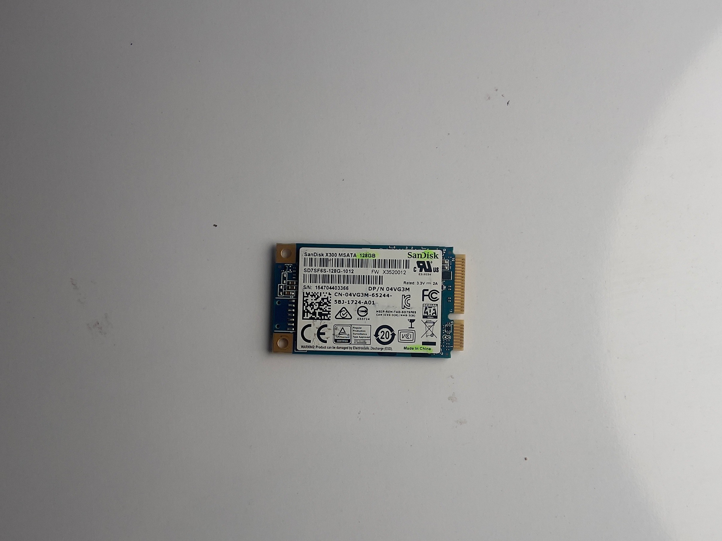 هارد ssd msata برند sandisk ظرفیت 128 گیگ
