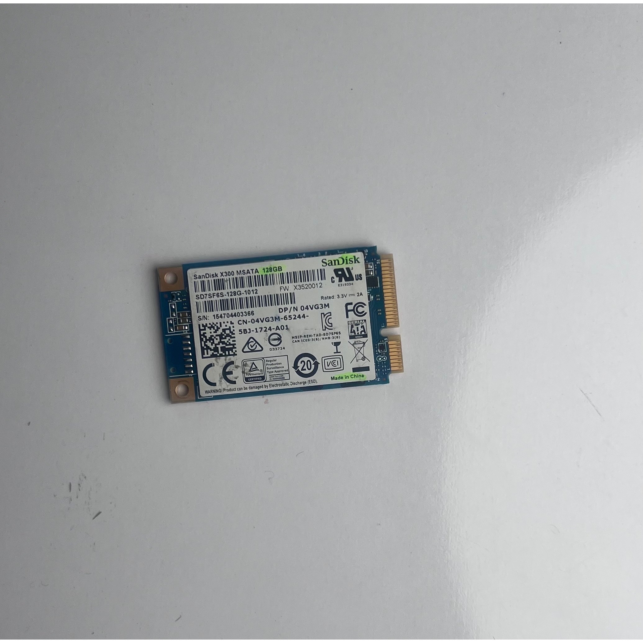 هارد ssd msata برند sandisk ظرفیت 128 گیگ