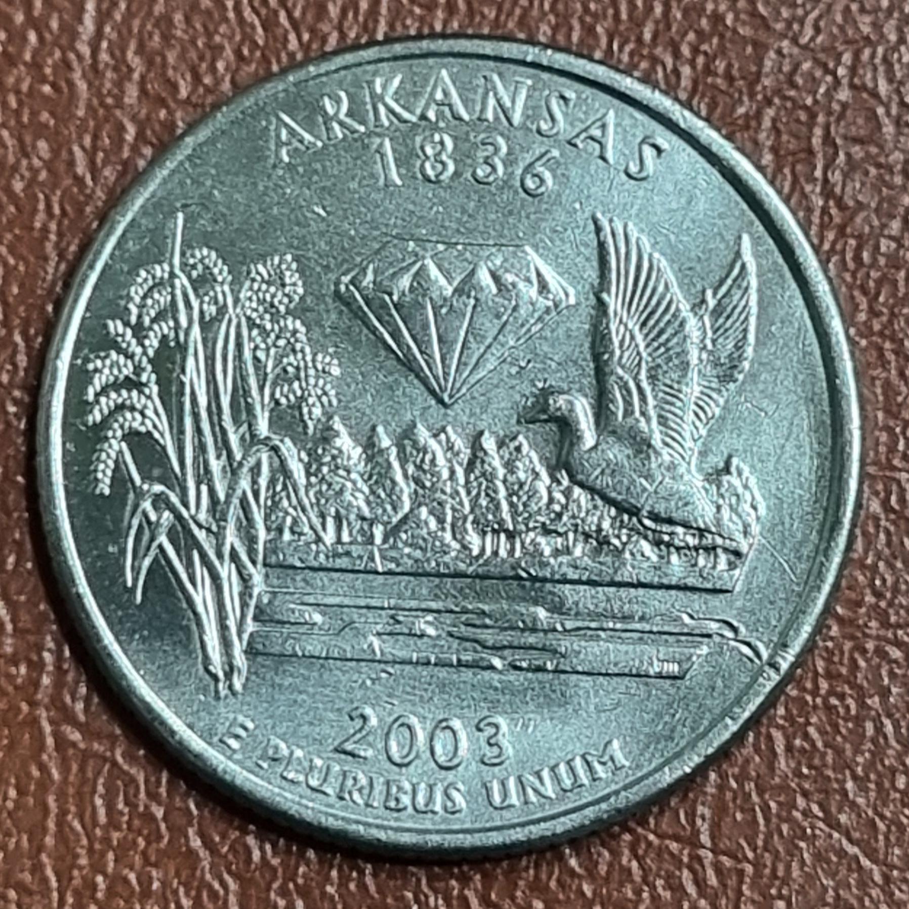 سکه کوارتر ایالت آرکانزاس آمریکا 2003 D