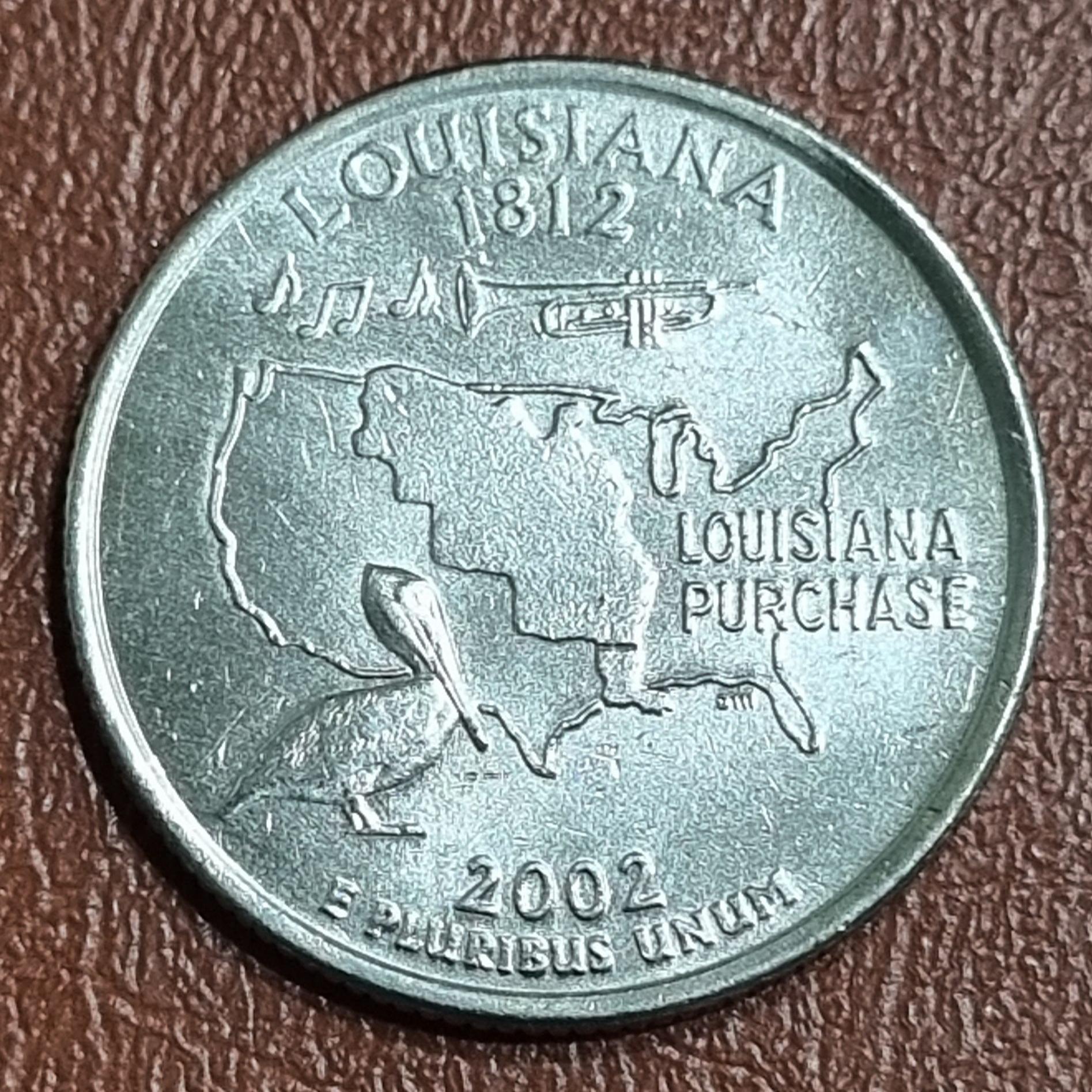 سکه کوارتر ایالت لوئیزیانا آمریکا 2002 P