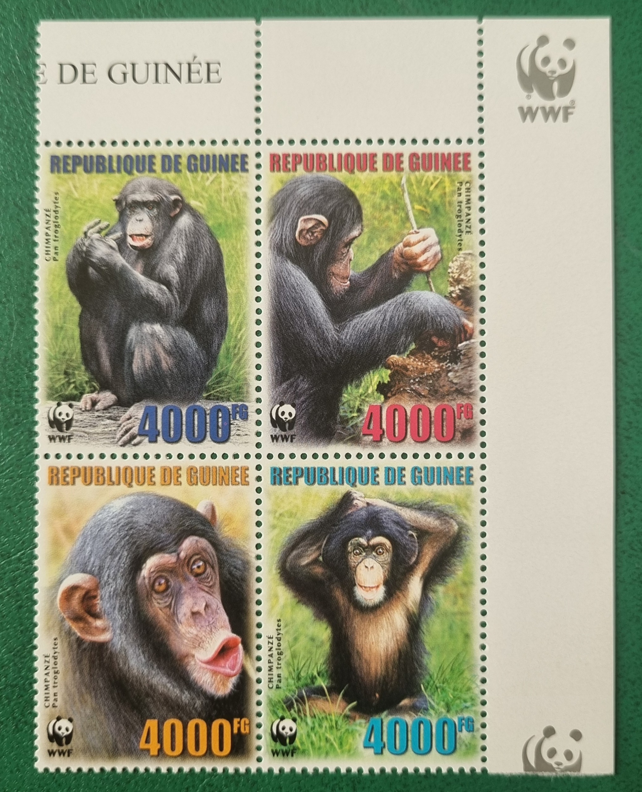 سری تمبر WWF شامپانزه کشور گینه